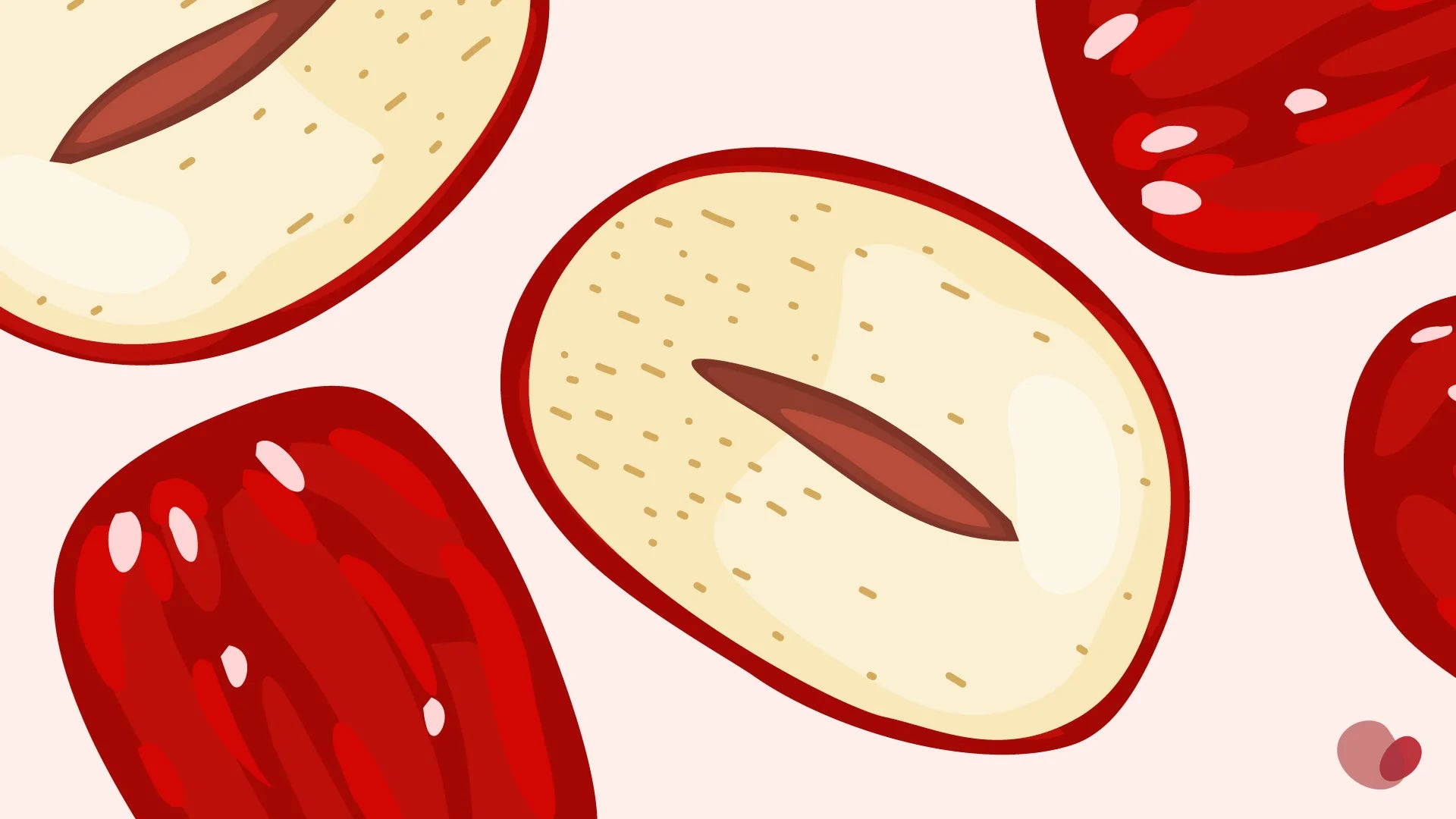 cross-section of red dates