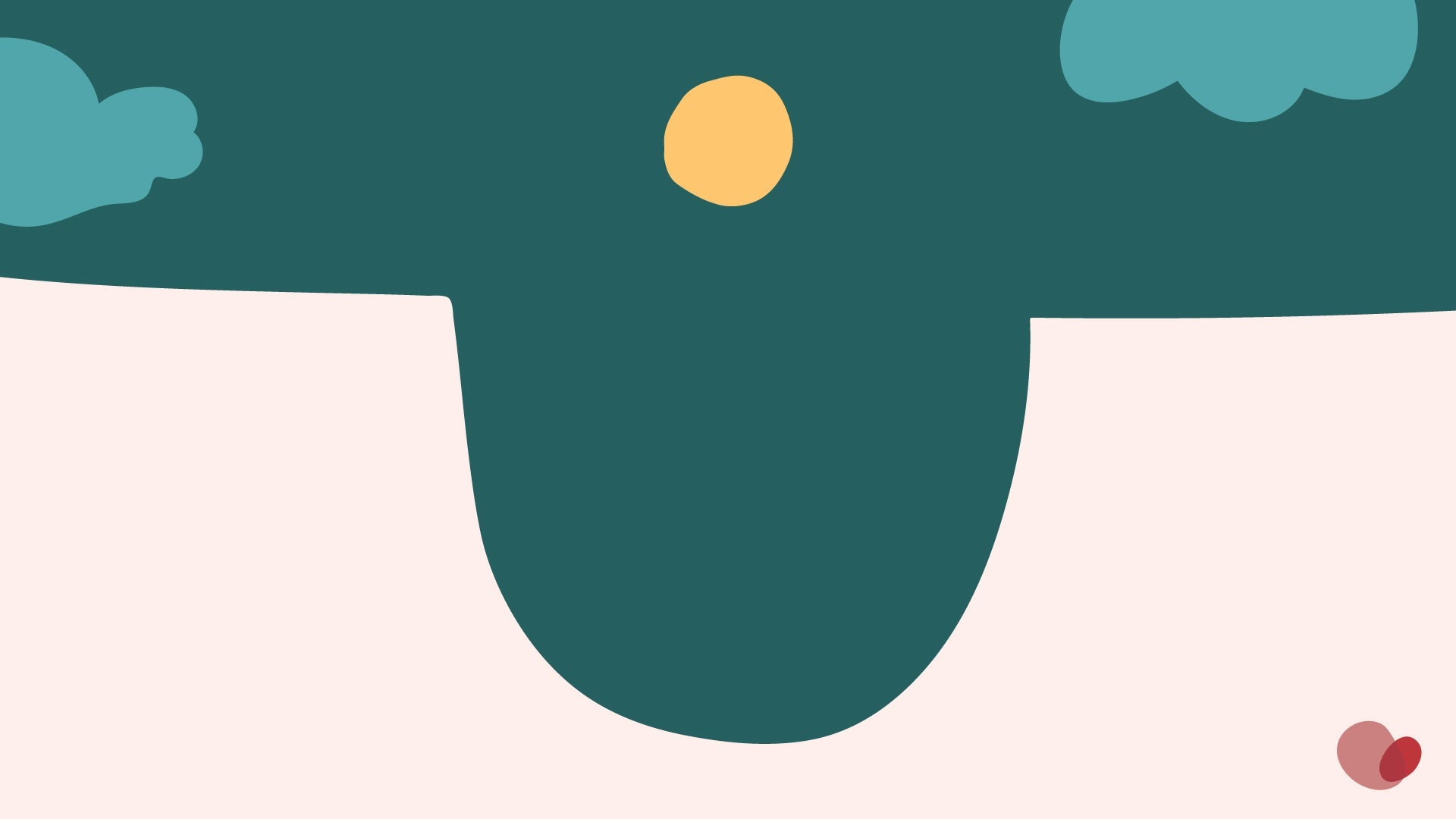 illustrated mountainscape with a yellow moon